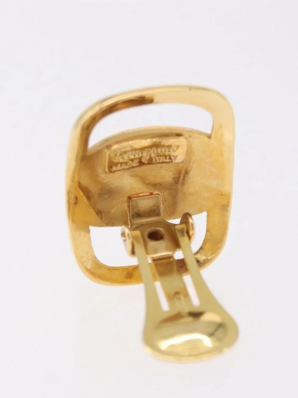 Salvatore Ferragamo Vala Earring Metal Gold Auth am11968V